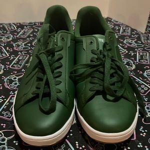 Lacoste Carnaby Pro 123 6 Green Gum Leather Fashion Sneaker Size 10.5